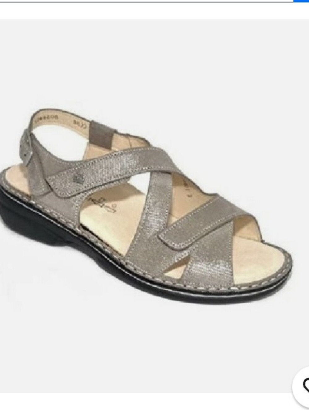 Finn Comfort Women's Leather Sandals in Taupe Metallic.Very Good Condition